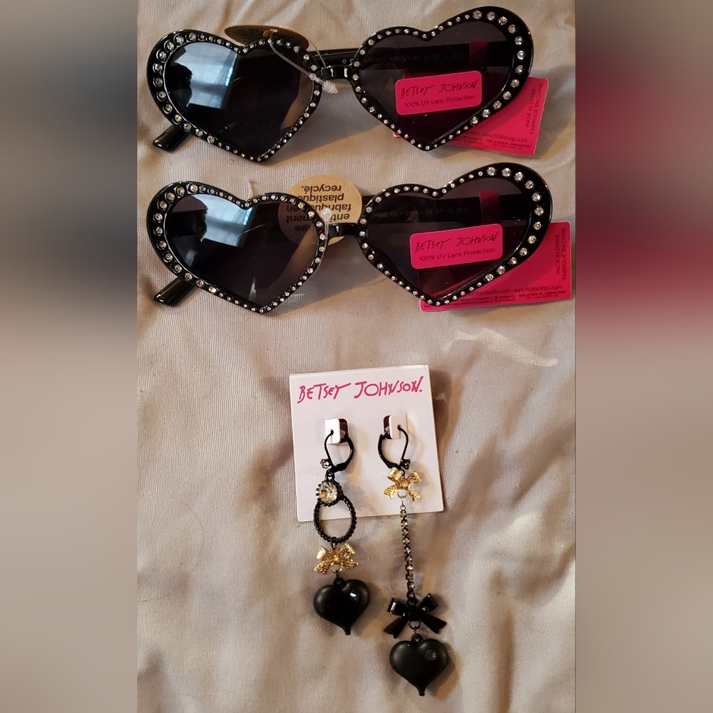Betsey Johnson. Sunglasses and Earrings.